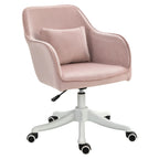 Pink 2-Point Massage Office Chair with Cushion and Armrests, Fabric, 57x70x78-86 cm