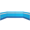Folding Beach Screen Privacy Screen in Polyester with Steel Bars, 725x140 cm, Light Blue