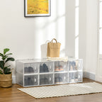 Space-Saving Modular Shoe Rack, 8 Cubes 28x36x21 cm in PP Plastic, White