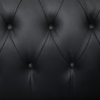 Chesterfield Style 2 Seater Sofa PU Leather with Removable Cushion, 160x84x80 cm, Black