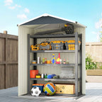 Outsunny Steel Garden Shed with Sliding Door, Grey