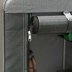 UV Protection Tool Shed with Zip Entrance, Galvanized Steel and PE Fabric, 120x179x165 cm, Dark Grey