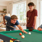 SPORTNOW Height-Adjustable Pool Table with Accessories, MDF and Steel, 140x63x55-75 cm, Green