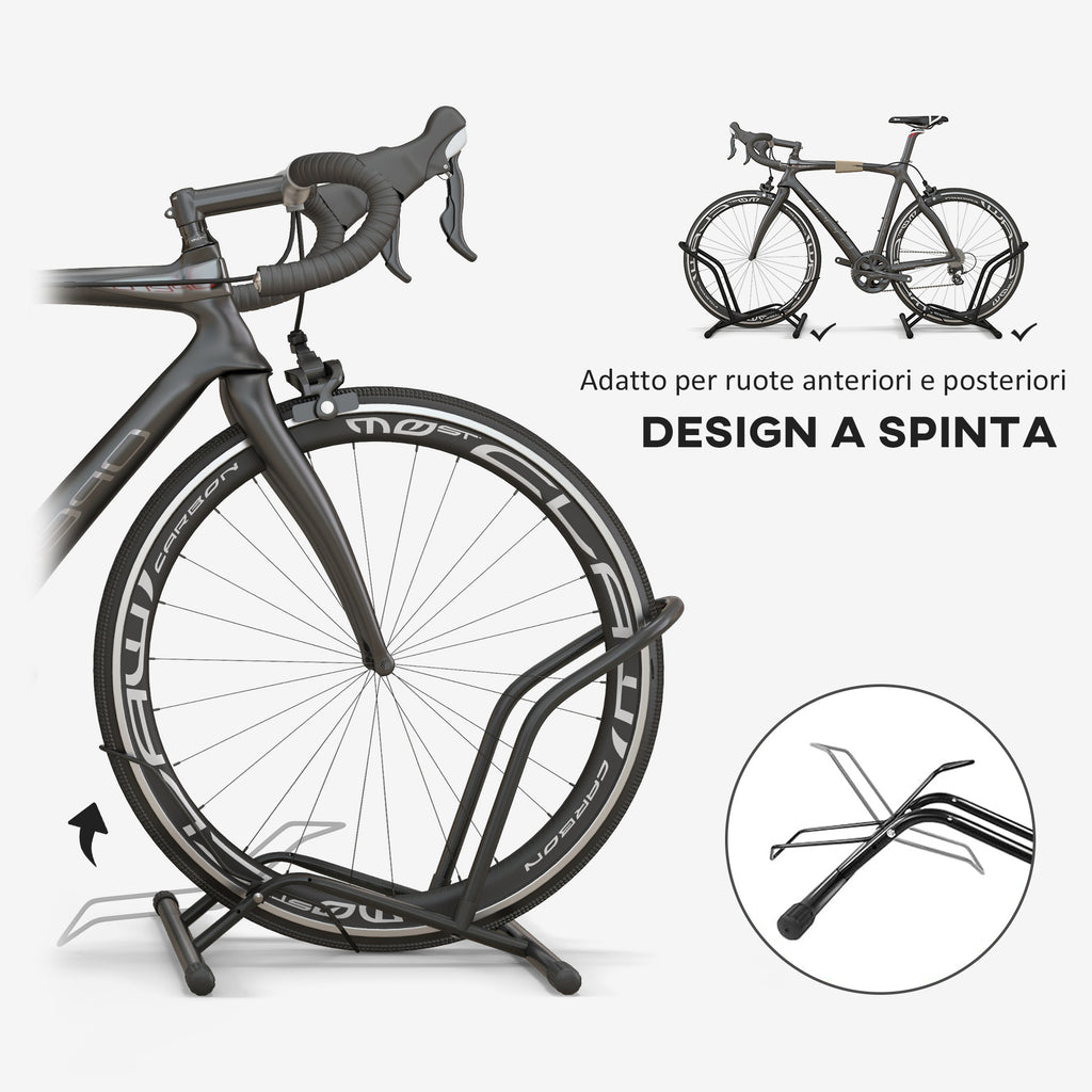 SPORTNOW Bike Rack for Tires < 8.5 cm in Steel, 59x41x38 cm, Black