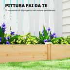 Outsunny Vegetable Garden in Box with Central Divider and Open Bottom, in Fir Wood, 235x121x26 cm, Wood Color