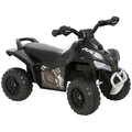 HOMCOM Mini Quad Bike for Children 18-36 Months, Manual Push with Built-in Music and Large PP and Metal Handle, Black