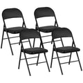 HOMCOM Set of 2 Folding Chairs Padded in PU Faux Leather and Metal, 45x46x78 cm, Black