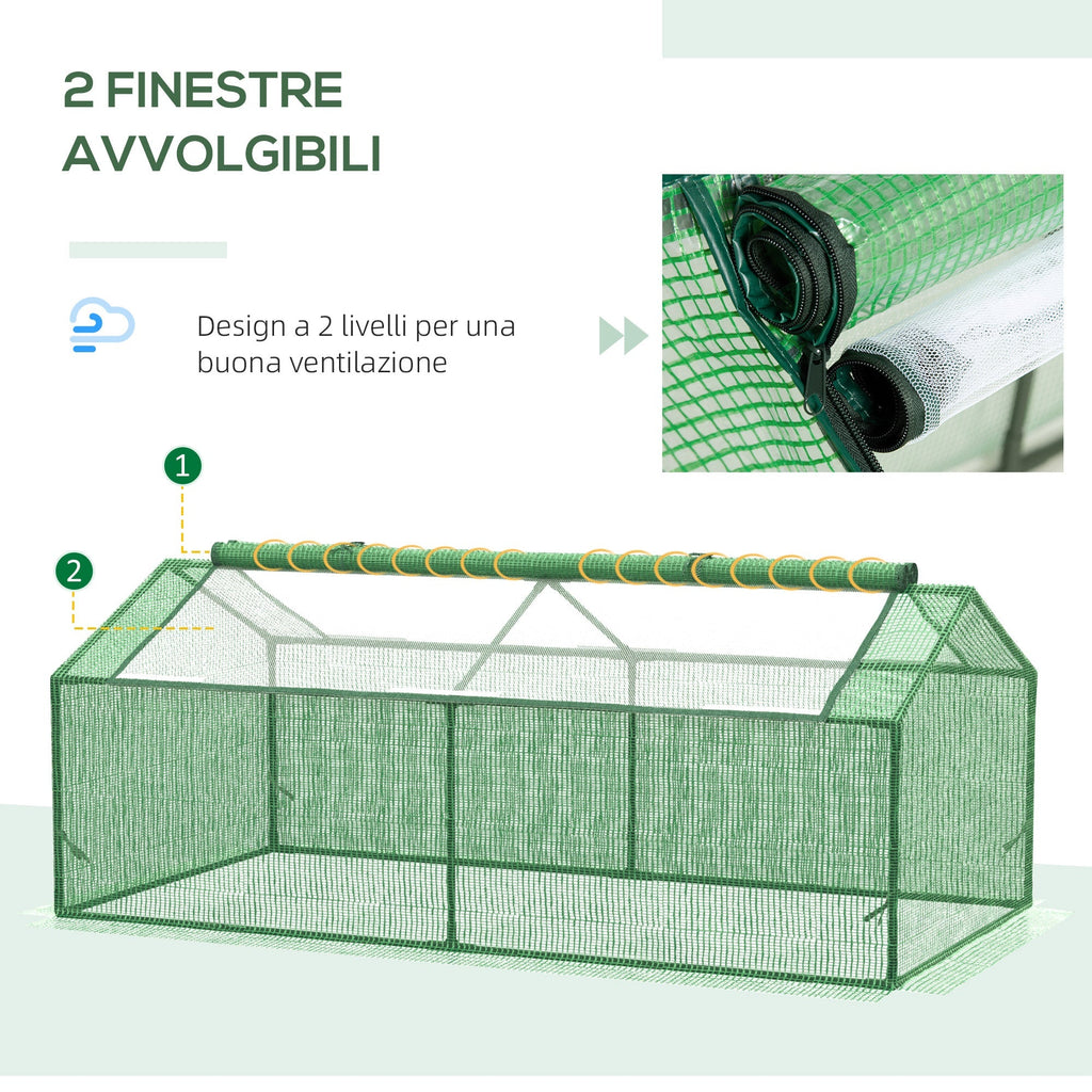 Small Greenhouse for Garden and Balcony with Windows and PE Cover, 180x90x70cm, Green - Borge' Group Limited