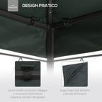 Outsunny coverage for gazebo 4x3 m at 2 levels in polyester with straps and 10 drainage holes, anthracite gray - Borgè