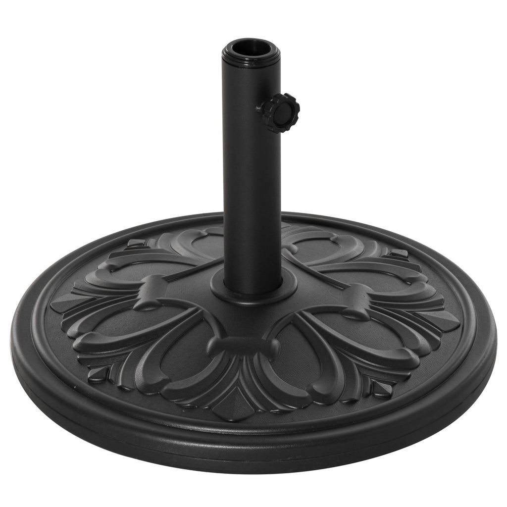 Round Umbrella Base Ø48x34 cm in 13kg Plastic for Ø35/38/48 mm Poles, Black - Borge' Group Limited