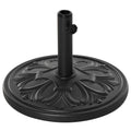 Round Umbrella Base Ø48x34 cm in 13kg Plastic for Ø35/38/48 mm Poles, Black - Borge' Group Limited