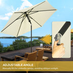 2.7x2.5m Polyester and Metal Garden Umbrella with Tilting Canopy Beige Black - Borge' Group Limited