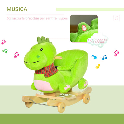 Green Rocking Dragon with Wheels| 2-3 Years