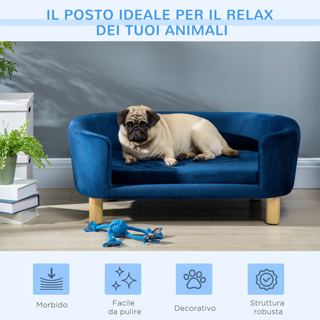 Indoor Dog Bed, Sofa for Cats or Small Dogs Max. 10kg, Blue - Borge' Group Limited