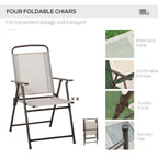 6-Piece Steel Pipe Garden Furniture Set, Garden Table with Chairs and Umbrella, Cream - Borge' Group Limited
