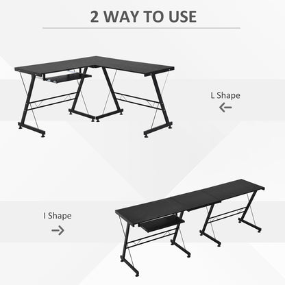 Desk convertible corner multi -show wood and black steel - Borgè