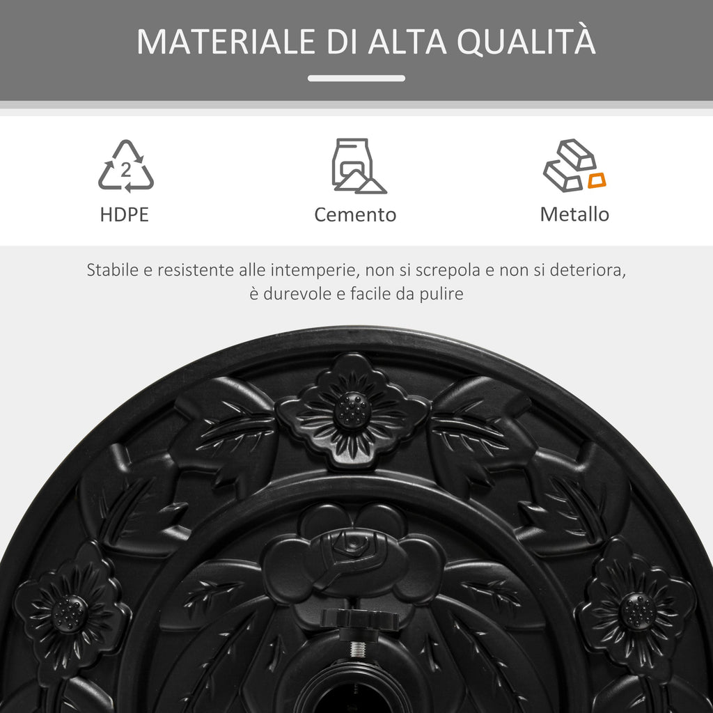 Garden Umbrella Base with 35mm / 38mm / 48mm Pole Cement Φ50x32x32cm - Borge' Group Limited