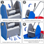 Professional Cleaning Cart 2 Secchi capabilities 25L Strlock 73 × 45 × 92cm - Borgè