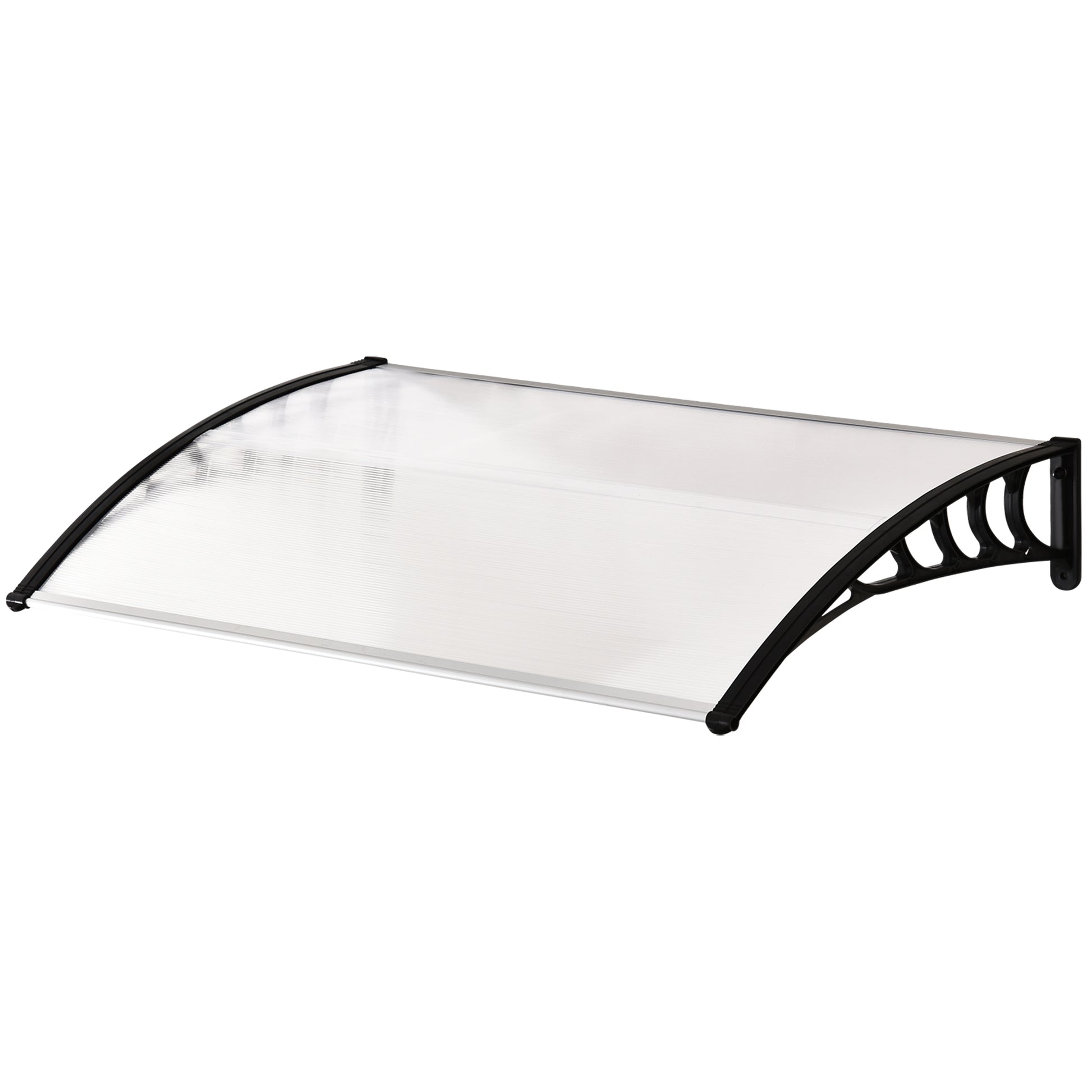 Outsunny exterior canopy curved with screws and bolts included, in polycarbonate, pp and aluminum, 122x89x24 cm - Borgè