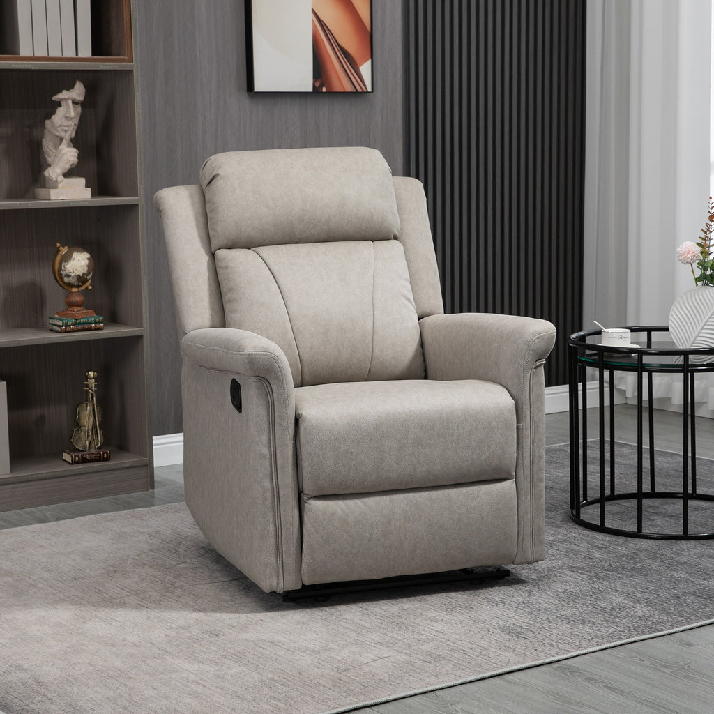 Retlinable armchair manually 135 ° with footrests, headrests and padded armrests, 78x96x102 cm, Grey - Borgè