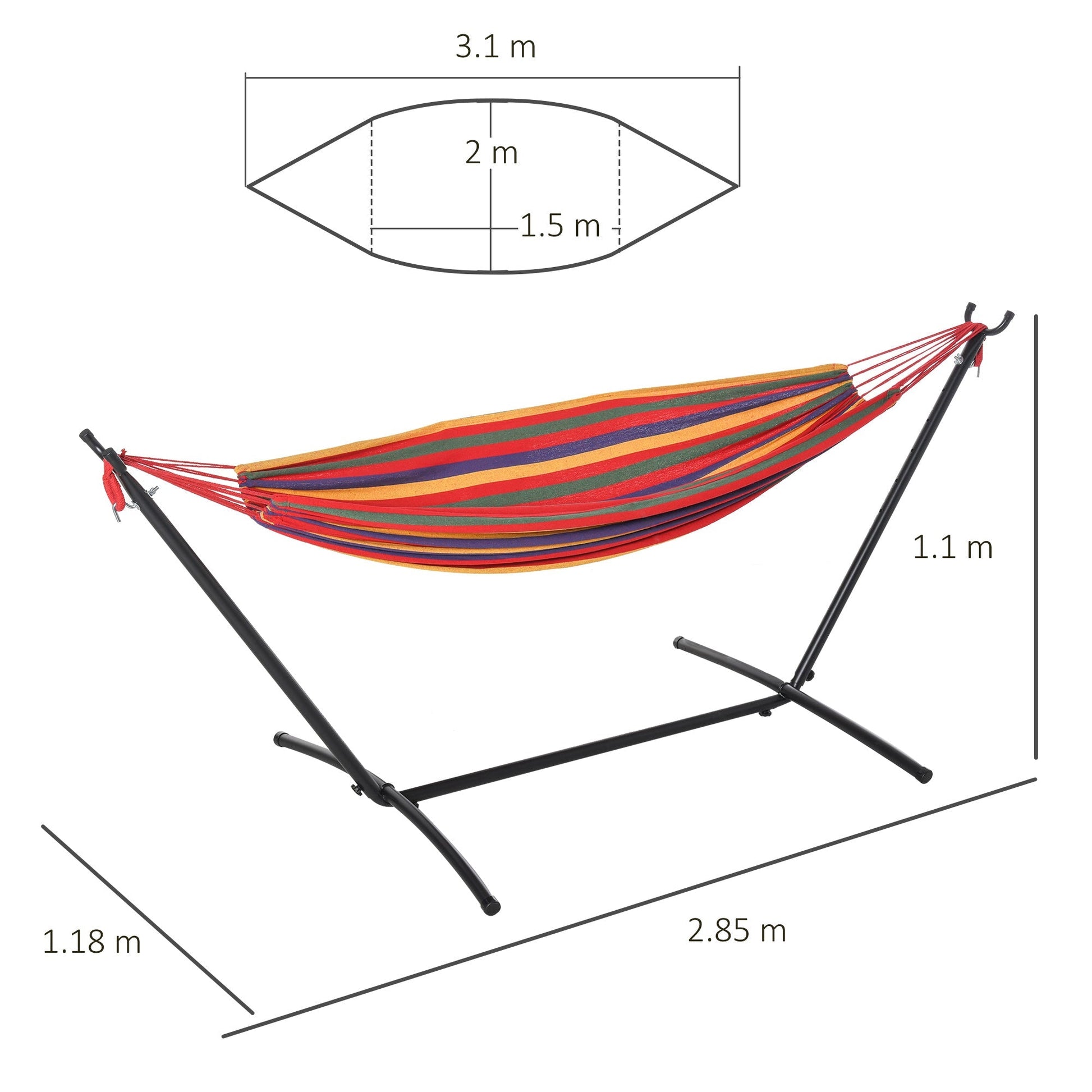 Self -supporting garden amca outsunny with steel structure and multicolor cotton, including case - Borgè