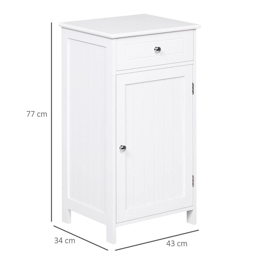 Kleankin Bathroom cabinet with door and white drawer 43 x 34 x 77cm - Borgè