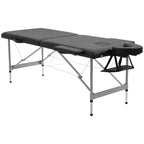 Beauty Bed / Portable Folding Massage Table with Adjustable Height and Padded Seat, 186x71x62-83 cm, Black - Borge' Group Limited