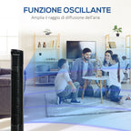 Column 3 -speed ventilator with 70 Â° oscillation, round flat and transport handle, 50W power, Ñ„20x78.5cm black - Borgè