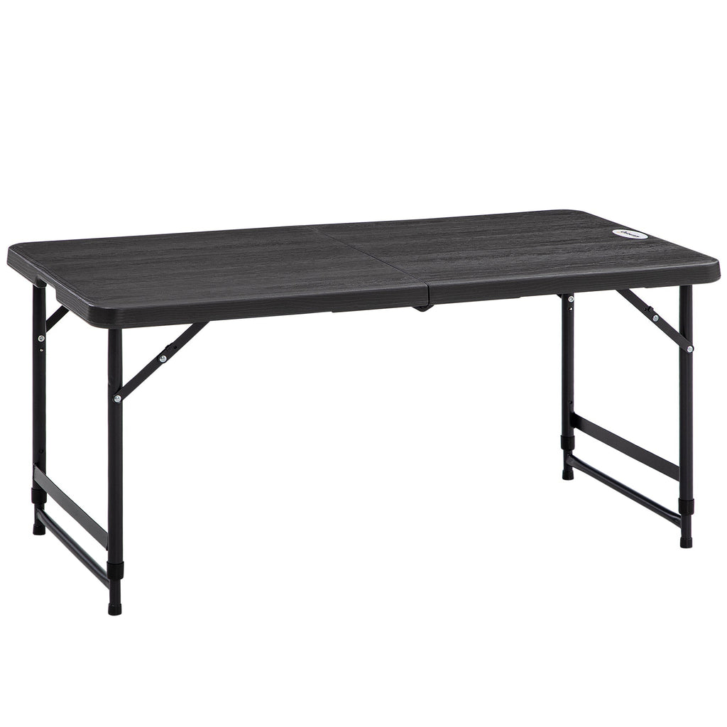 Folding Garden Table for 4 People with Adjustable Height, in Steel and HDPE, 118x60x74 cm - Borge' Group Limited