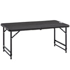 Folding Garden Table for 4 People with Adjustable Height, in Steel and HDPE, 118x60x74 cm - Borge' Group Limited
