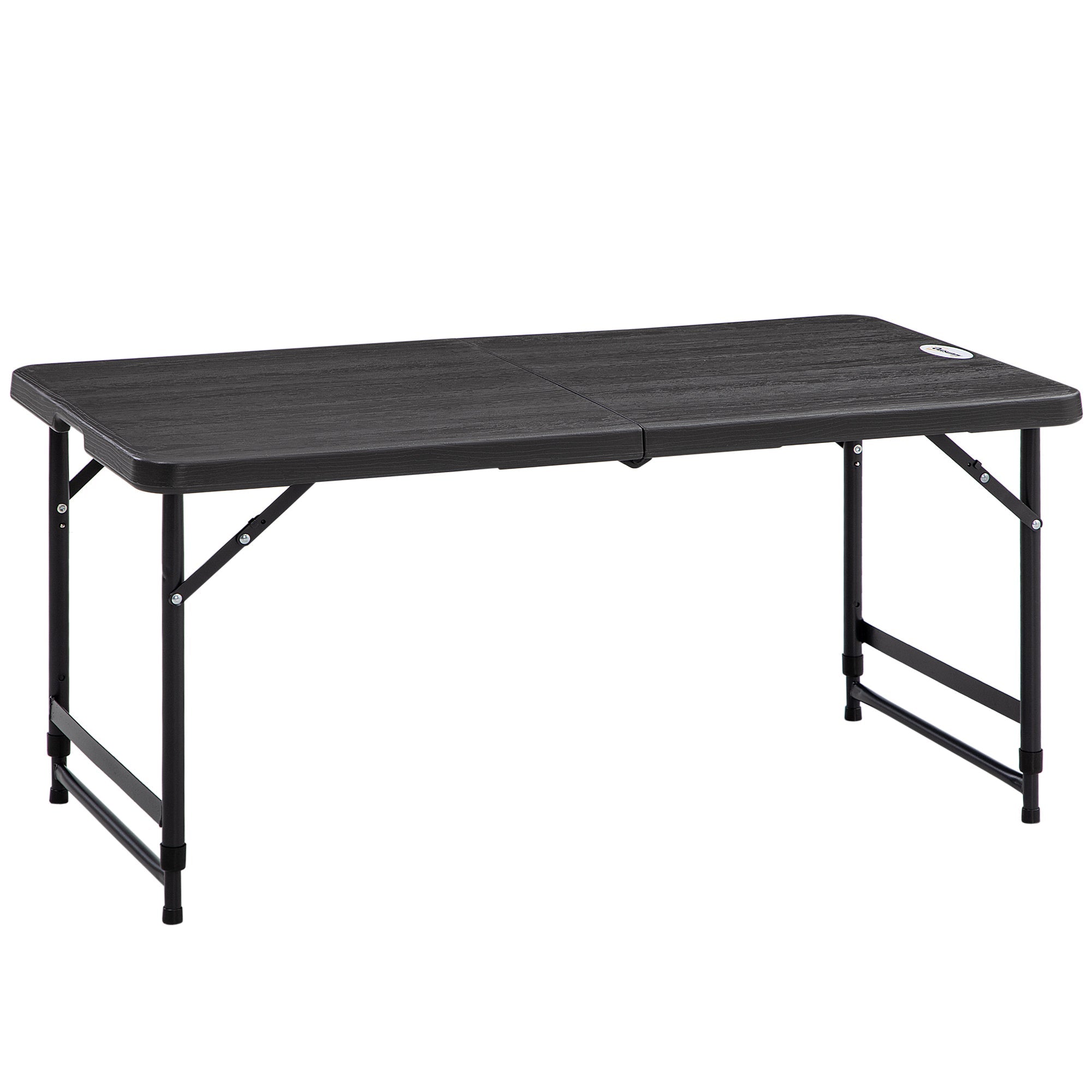 Folding Garden Table for 4 People with Adjustable Height, in Steel and HDPE, 118x60x74 cm - Borge' Group Limited