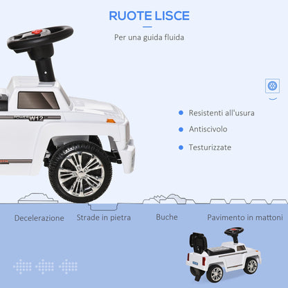 Machine Machine Cavalcabile off-road for children with integrated headlights and music, age 18-36 months, 68x30.5x41.5cm, white - Borgè