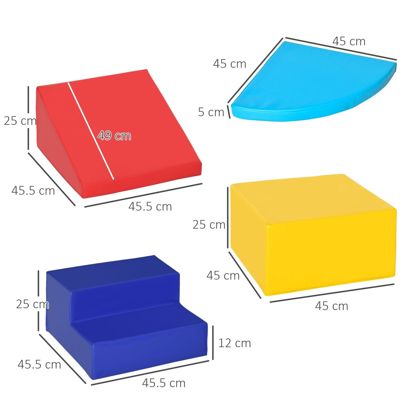 Set Soft Construction of 4 Pieces Educational Game for Children Age 1-3 years for home and school - Multicolor - Borgè