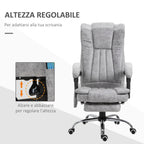 VATER ARMER OFFICE IMADANT MASSANT, HEIGHT AND RECLLUSION adjustable with footrests - Grey - Borgè