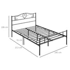 Homcom structure read a square and a half in steel with integrated slats, headboard and footboard, 140x200cm - Borgè