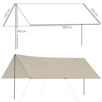 Outsunny Shadow Telle Protective Oxford fabric with bag, ropes, pickets and rods included, 300x500x240 cm - Borgè