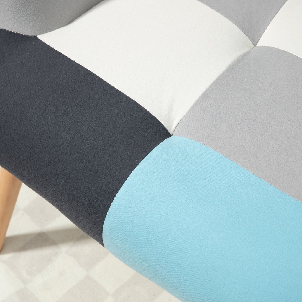 Homcom chamber armchair in quilted velvet and wooden legs, 66x76x98cm, multicolor - Borgè