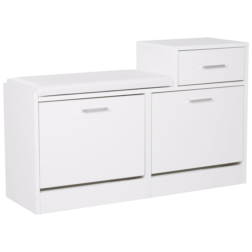 Homcom Scarpascarpe SCUSCARPE MODERN DESIGN 12 PAIA OF SHIP SHIPS WITH ENTRANCE IN ENTRANCE IN SLACED WOOD WOOD 94.5 x 57 x 30 cm white - Borgè