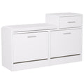 Homcom Scarpascarpe SCUSCARPE MODERN DESIGN 12 PAIA OF SHIP SHIPS WITH ENTRANCE IN ENTRANCE IN SLACED WOOD WOOD 94.5 x 57 x 30 cm white - Borgè