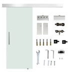 Sliding Worms satin glass with silent track, 77.5x205cm - Borgè