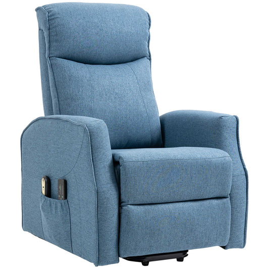 armchair relaxation with 8 massage points, reclination at 135 ° and 2 remote controls, blue - Borgè