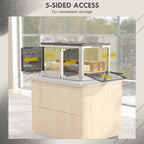 Homcom plastic container with stackable and folding lid from 69l, 5 openings and wheels, white - Borgè