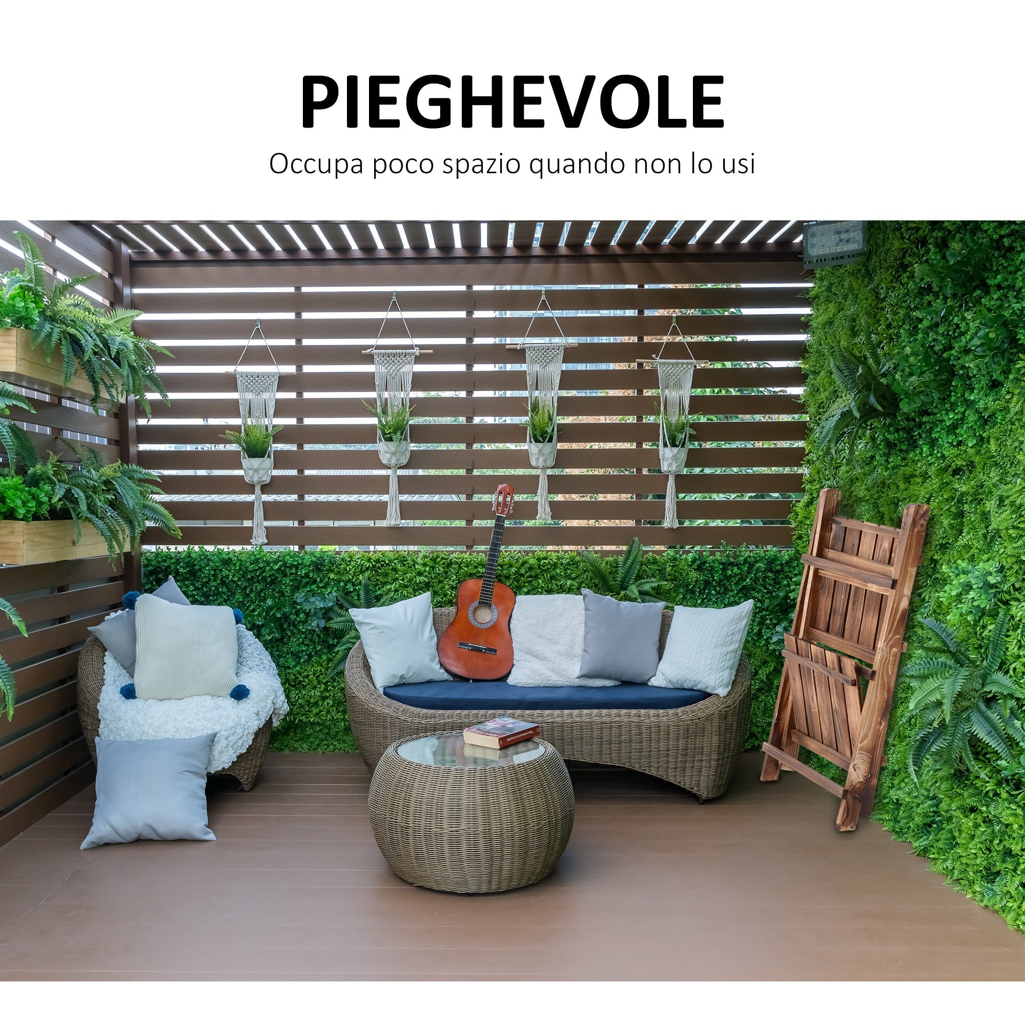 Folding Plant Stand Fir Wood Plant Pot Holder with 3 Tiers Outdoor Plant Shelf Flower Stand 40x37x93cm - Borge' Group Limited