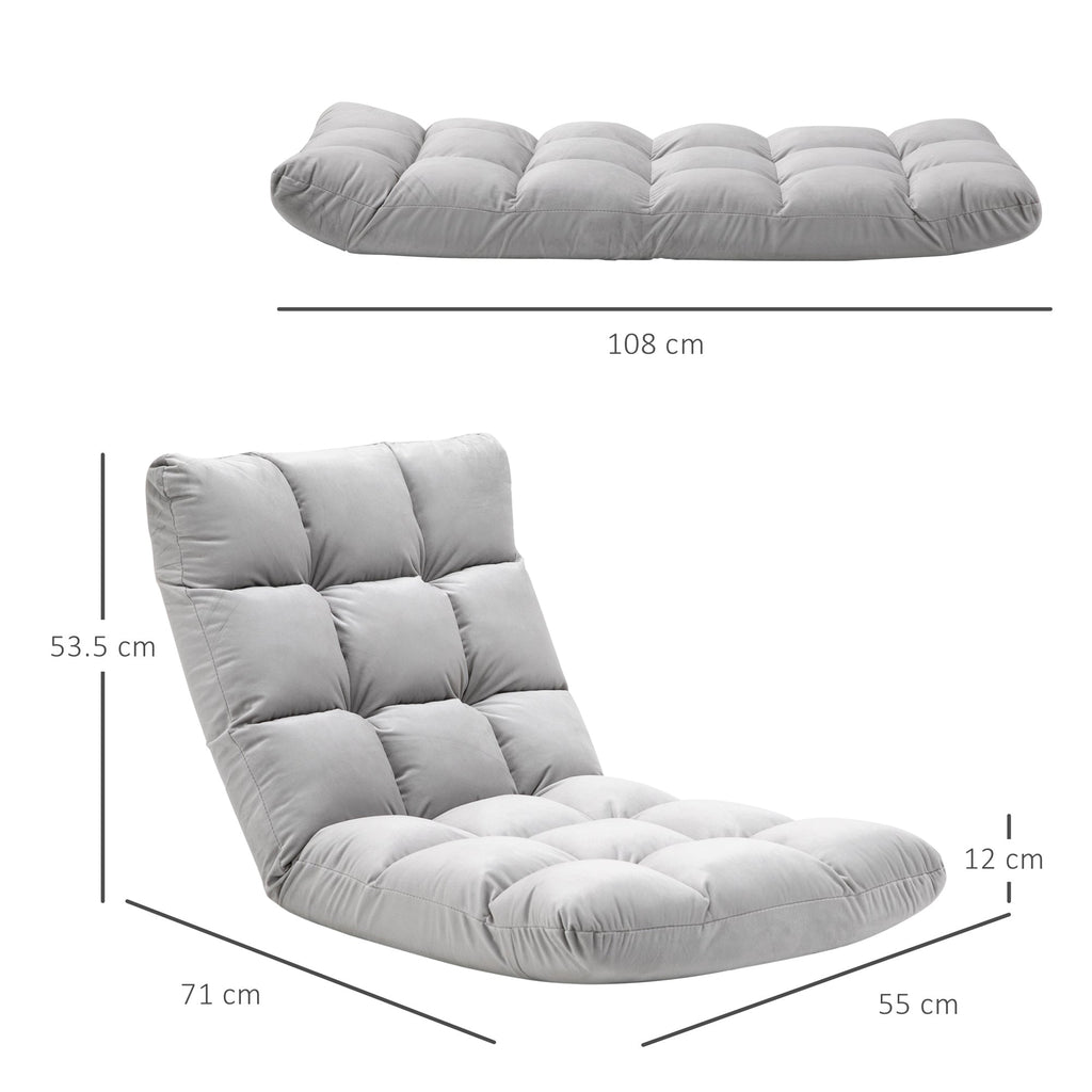 Relax armchair from the ground with reclining backrest up to 180 °, 71x55x53.5cm, clear Grey - Borgè