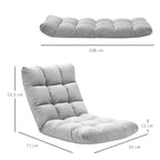 Relax armchair from the ground with reclining backrest up to 180 °, 71x55x53.5cm, clear Grey - Borgè