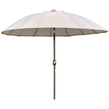 Outsunny Garden umbrella inclination and with crank ф255cm white cream - Borgè