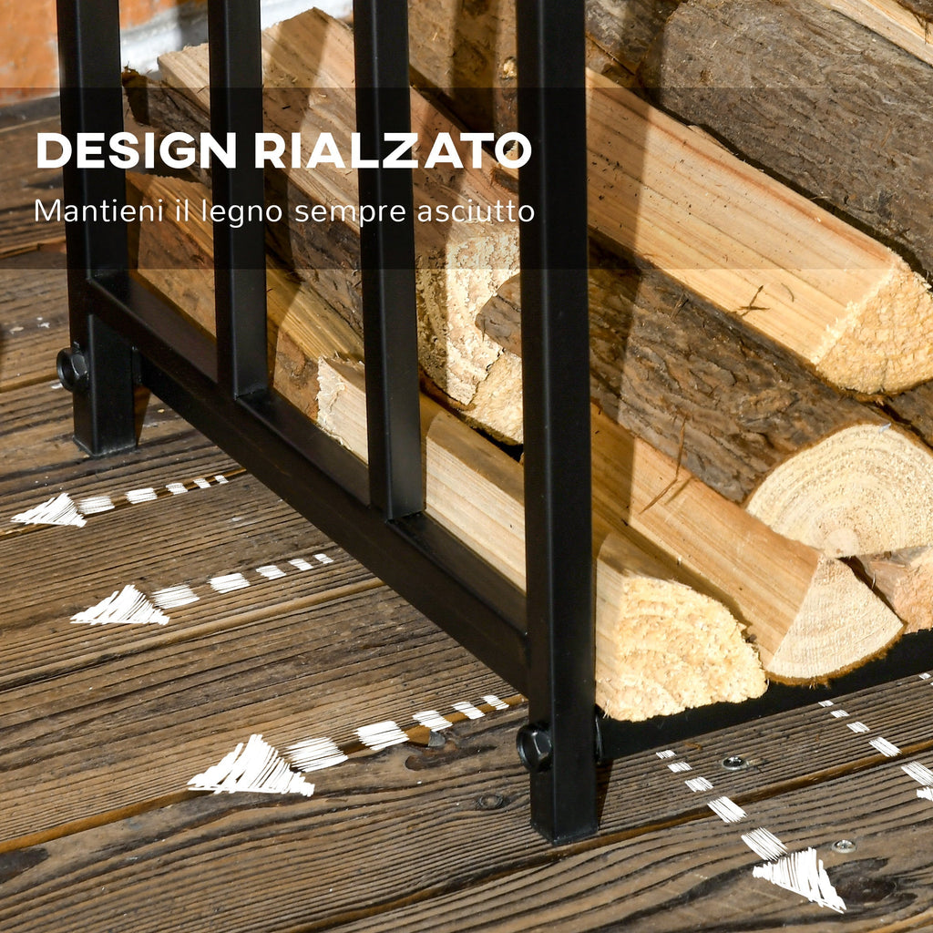 Outsunny outdoor portal and interior at 3 levels separable metal with tools, black hooks - Borgè