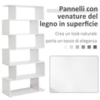 Homdom Design Library Furniture Office Wooden shelves 80x24x191cm Opaco white - Borgè