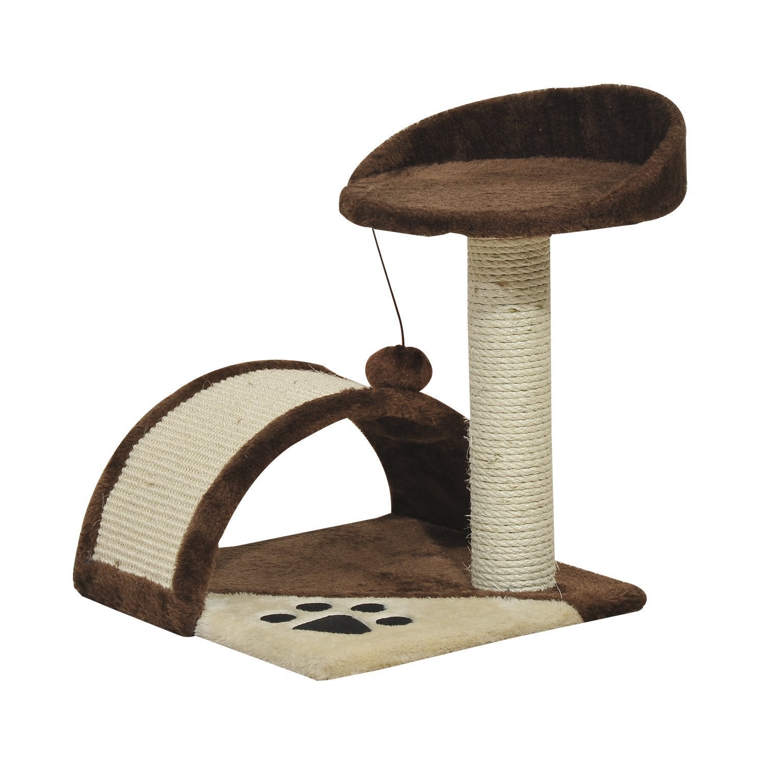 Brown Cat Tree for cats with Scratch Pole 36x36x44cm - Borge' Group Limited