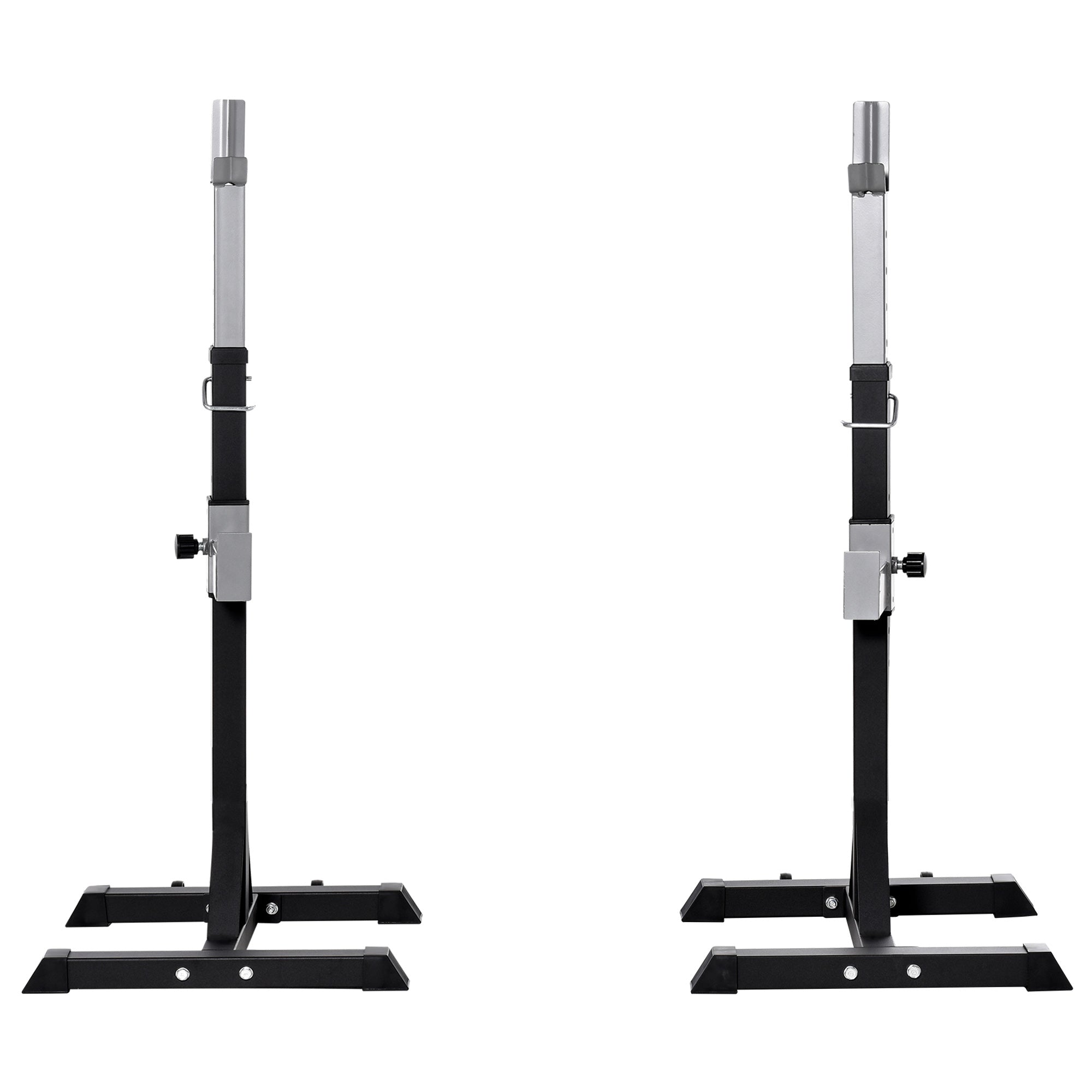 Set 2 Rack holder holder in steel, hooks with adjustable height, capacity 110kg, 55x57x105-170cm, black - Borge' Group Limited